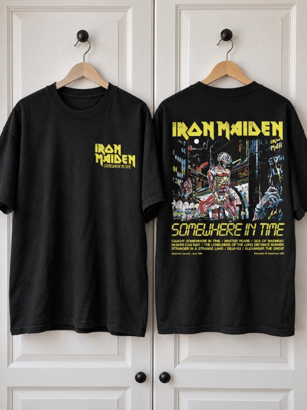 Iron Maiden Somewhere In Time 40th Anniversary Tracklist T-shirt